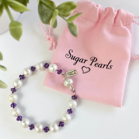 Freshwater Pearl & Amethyst Bracelet - Picture 2 of 5